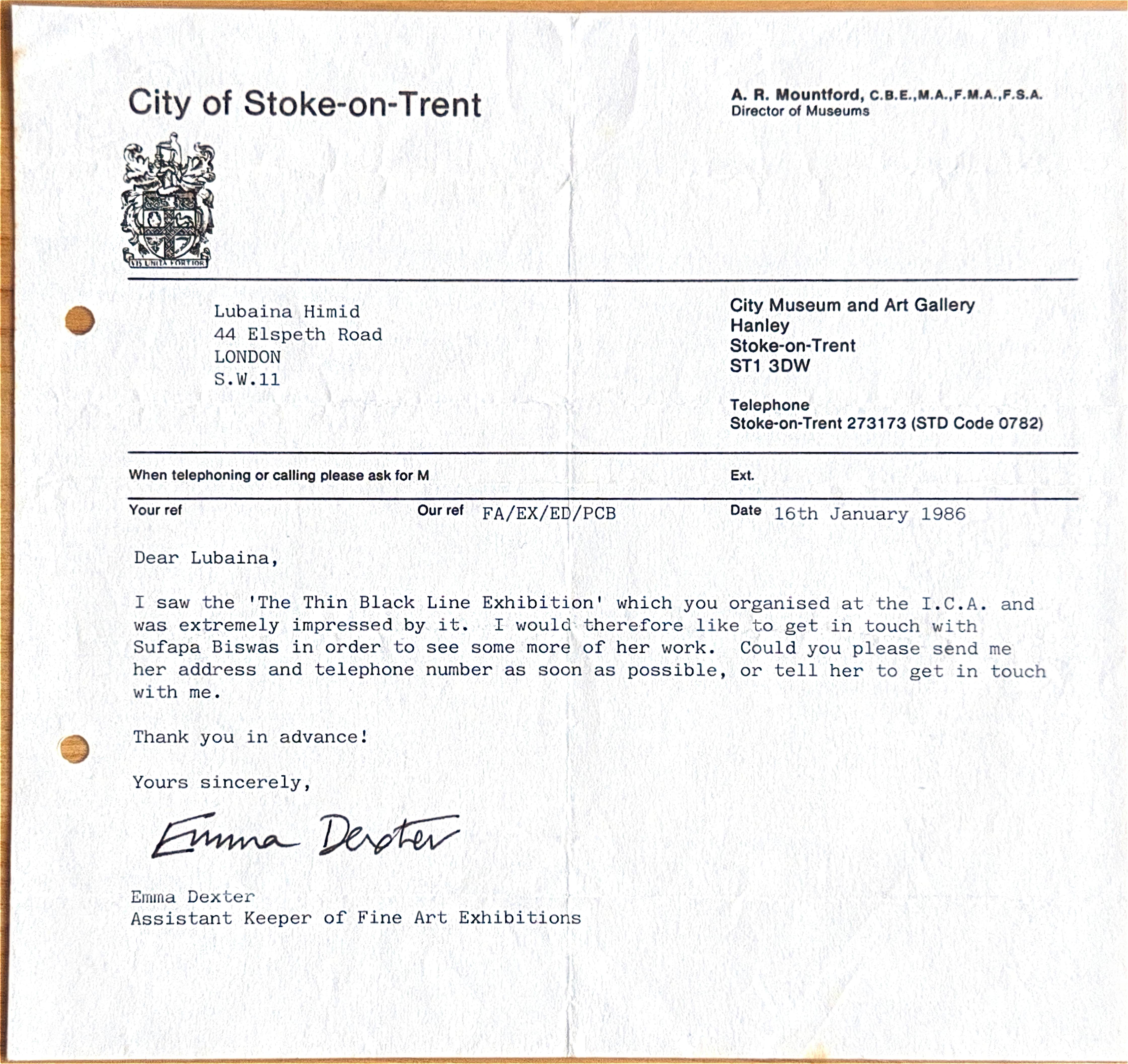 Sutapa Biswas: Artist in Residence, Stoke-on-Trent 2