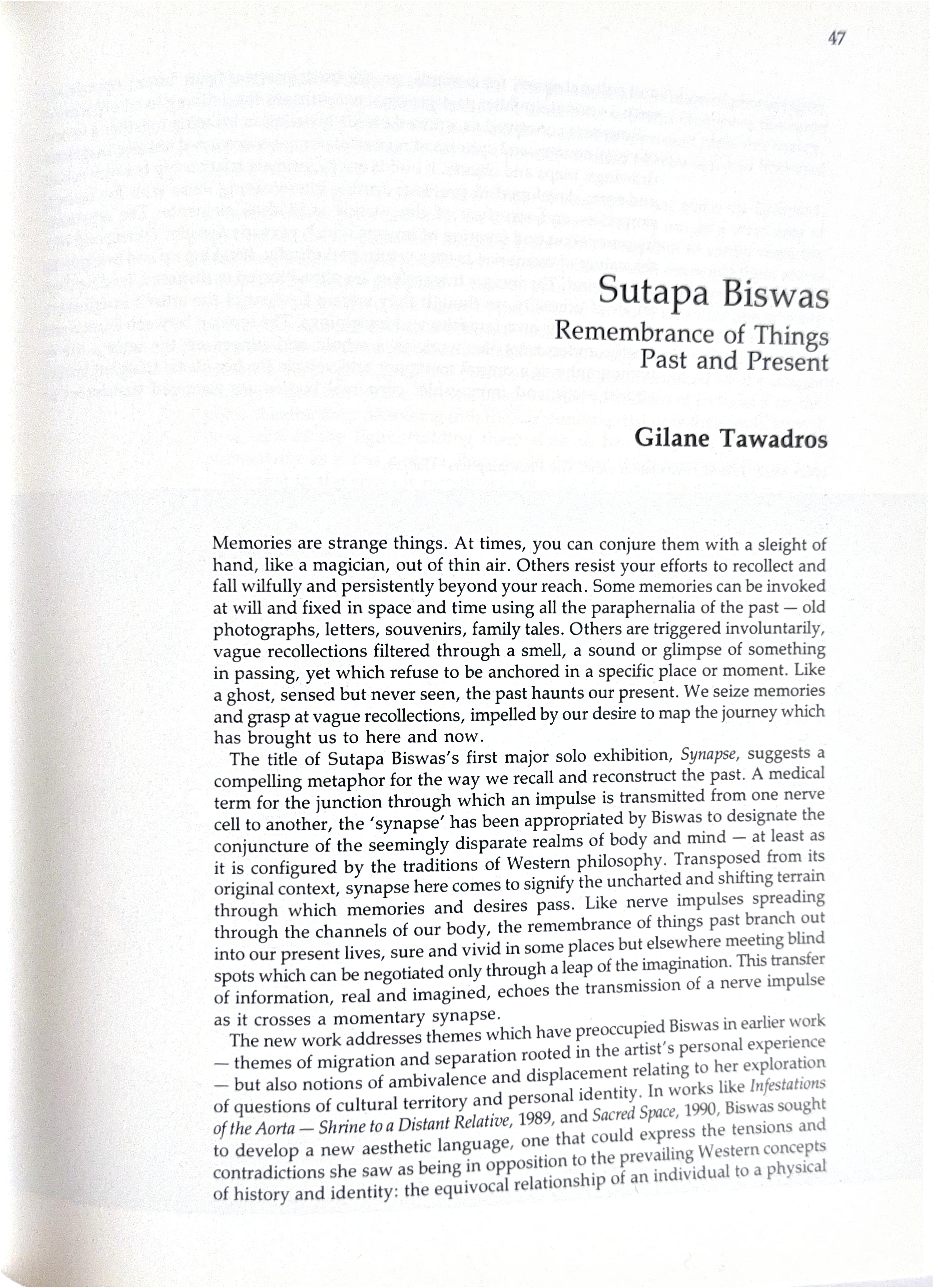 Third Text 22: Remembrance of Things Past and Present 2