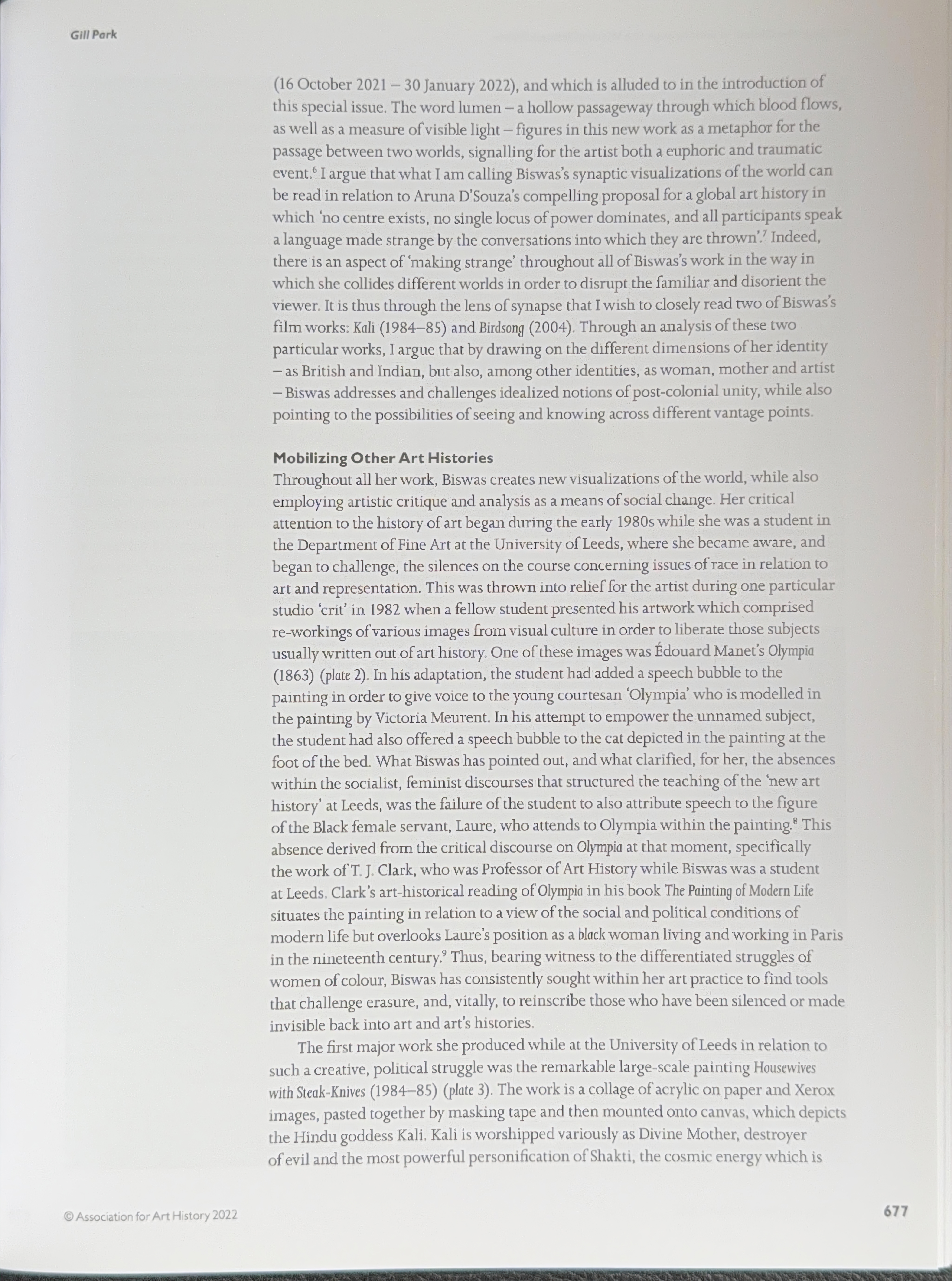 Art History: British Art and the Global.  5